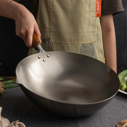 日本长谷元带滤嘴钛炒锅30cm送锅盖 商品图1