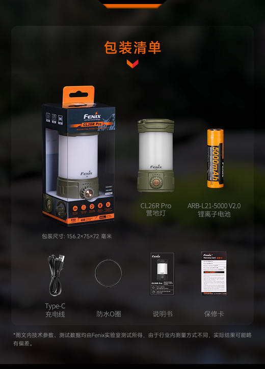 【中欧专享】FENIX菲尼克斯CL26R Pro多功能户外露营灯21700野营灯营地帐篷灯 商品图13
