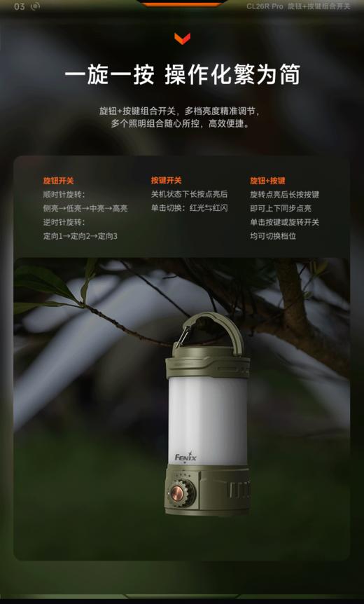 【中欧专享】FENIX菲尼克斯CL26R Pro多功能户外露营灯21700野营灯营地帐篷灯 商品图4