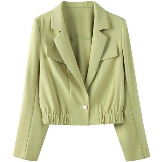 百姿 短款一粒扣西装外套女秋季款气质通勤OL收腰长袖上衣女 商品图4