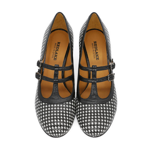 #限时特价#西班牙原产优雅舒适时尚经典MaryJane玛丽珍款女时装鞋22447-黑白千鸟格 商品图7