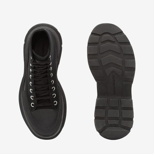 ALEXANDER MCQUEEN 亚历山大.麦昆 女士帆布高帮休闲运动鞋 黑色 697080 W4MV2 1000 商品图3