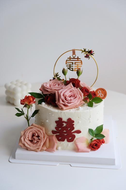 双喜鲜花蛋糕 商品图0