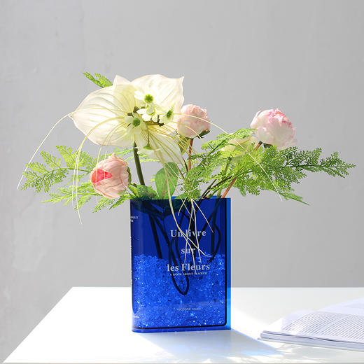 简约北欧ins网红亚克力书籍花瓶 透明彩色书本花瓶 客厅软装摆件 商品图6