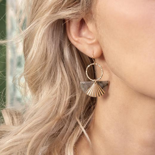 ZOAJE TIMELESS系列半月形拉长石耳环/项链VIETNAM 商品图1