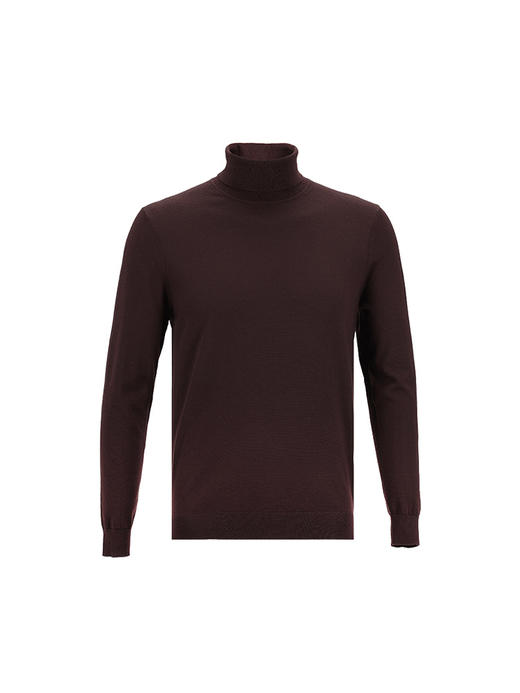 callisto红色全绵羊毛修身高领针织衫  FSKNW009C 商品图2