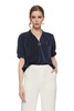 J+C 环扣饰海军蓝V领上衣 7559 商品缩略图0