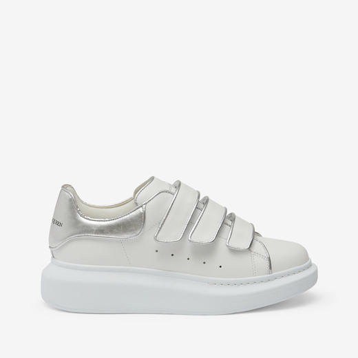 ALEXANDER MCQUEEN 亚历山大.麦昆 女士银色尾阔型三带式休闲运动鞋 白色 755626 WIDJW 9071 商品图0