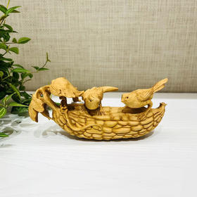 苦尽甘来好事成双°黄木摆件