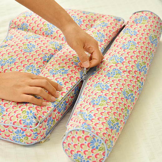 日式雏菊系列模块枕头分区护颈椎枕头纯全荞麦壳助睡眠 商品图3