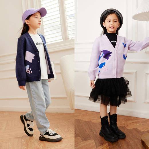 女童开衫毛衣冬新款安奈儿童装EG334209 商品图4