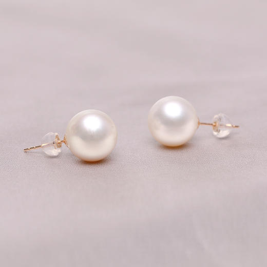 美裕 金18K海水珍珠耳钉 南洋珠11.5-12mm 105964 商品图1