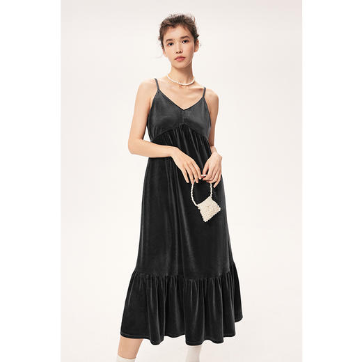 【严选】诗凡黎秋v领设计连衣裙SE9190721 商品图0