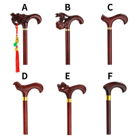 DD-老人拐杖 实木拐杖 刻字榉木龙凤拐棍老年人手杖 商品图4