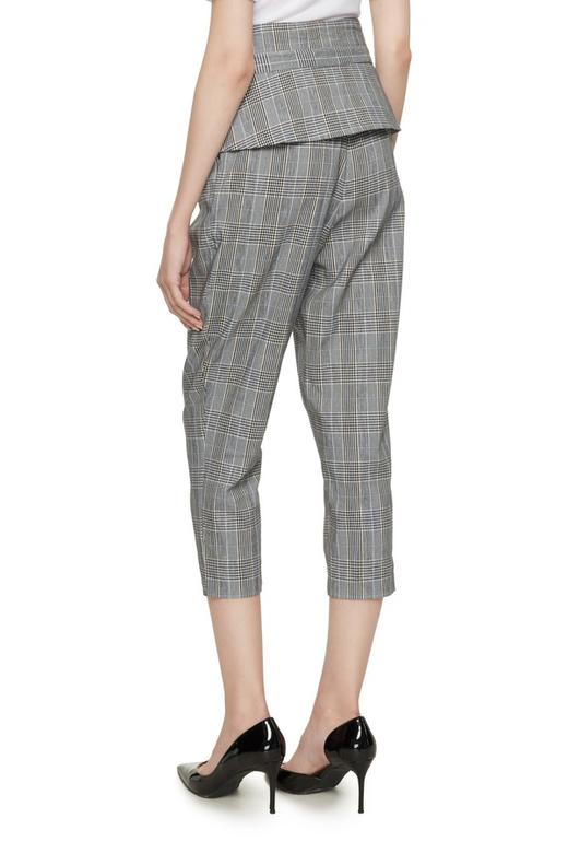 ELLA JADE 束腰格纹九分西装裤 7183 商品图1