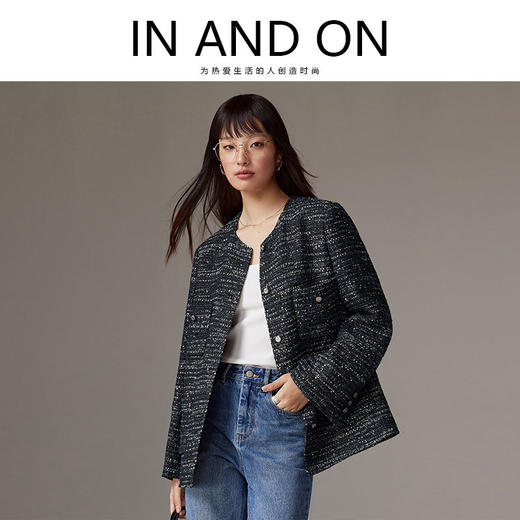 IN AND ON高阶定制绵羊毛小香风 银币极简四袋外套53623 商品图0