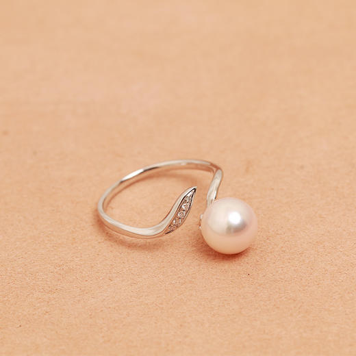 美裕 金18K海水珍珠戒指 8-8.5mm 开口戒100674 商品图3
