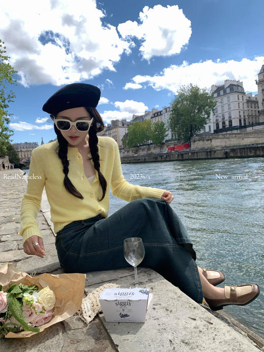 Read Nameless /樱桃扣子黄毛衣+塞纳河天丝牛仔裙 商品图14