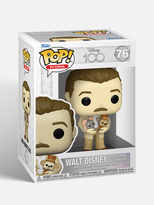Funko POP! 迪士尼100周年 华特·迪士尼与小飞象和花栗鼠公仔手办摆件 67996 商品图4