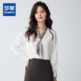 【精致干练】罗蒙春秋款女式长袖衬衫知性优雅简约大方商务日常衬衫女