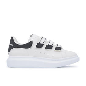 ALEXANDER MCQUEEN 亚历山大.麦昆 男士黑尾阔型三绑带休闲运动鞋 白色 750337 WIDJK 9360