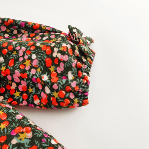 【马克珍妮 芦芙】秋装新款 女童灯芯绒碎花满印A版连衣裙231559 商品图3