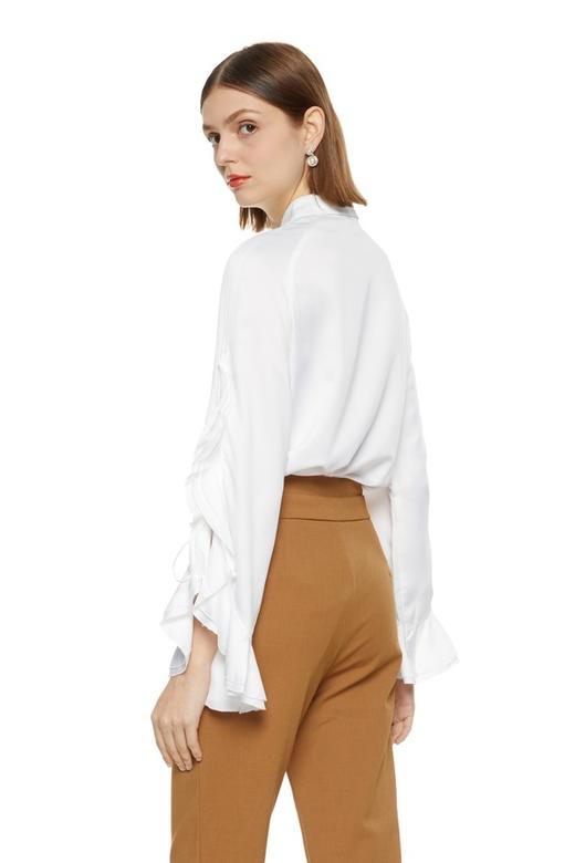 LILY 荷叶袖白色衬衣 7352 商品图1