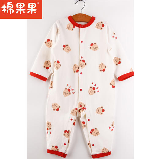 棉果果冬季新品内衣家居5A抗菌对开连体衣M501722423701 商品图1