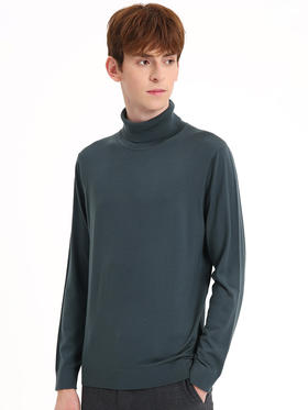 callisto深灰色全绵羊毛修身高领针织衫  FSKNW009C