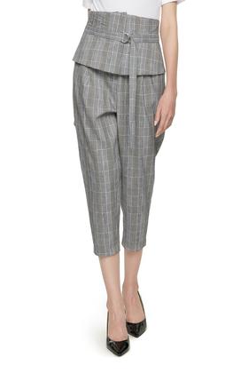 ELLA JADE 束腰格纹九分西装裤 7183