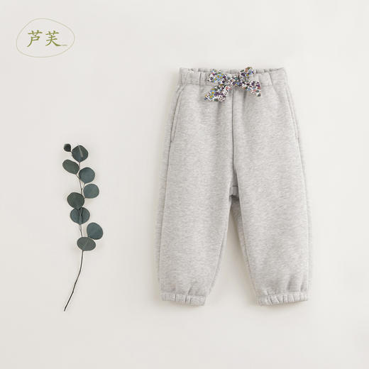 【马克珍妮 芦芙】冬装新款 女童蝴蝶结加绒加厚保暖运动裤231990 商品图1
