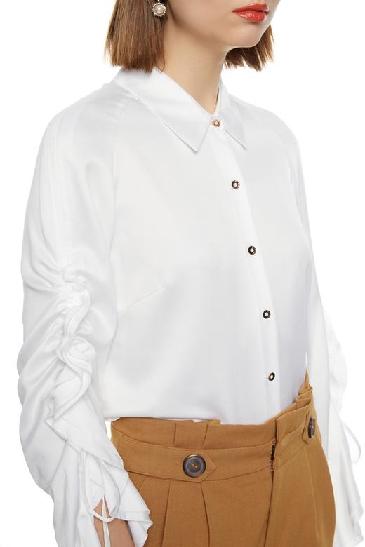 LILY 荷叶袖白色衬衣 7352 商品图2