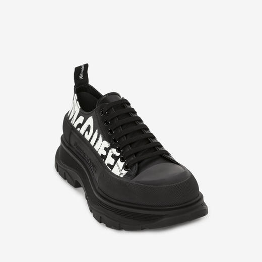 ALEXANDER MCQUEEN 亚历山大.麦昆 男士花纹光滑系带休闲运动鞋 黑色 711108 WIAT6 1070 商品图1