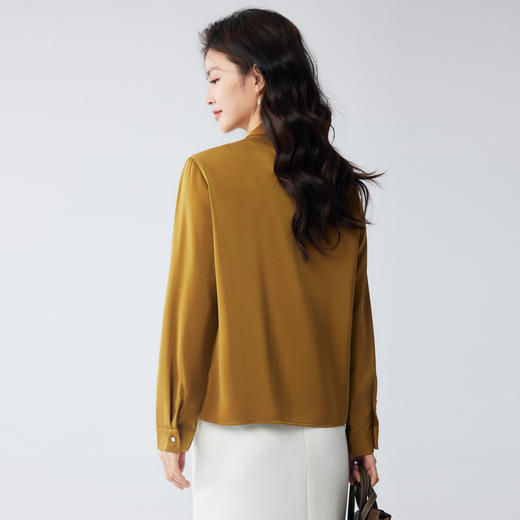 【简约优雅】罗蒙女士长袖衬衫蝴蝶结领口知性大方时尚通勤长袖衬衫女 商品图5