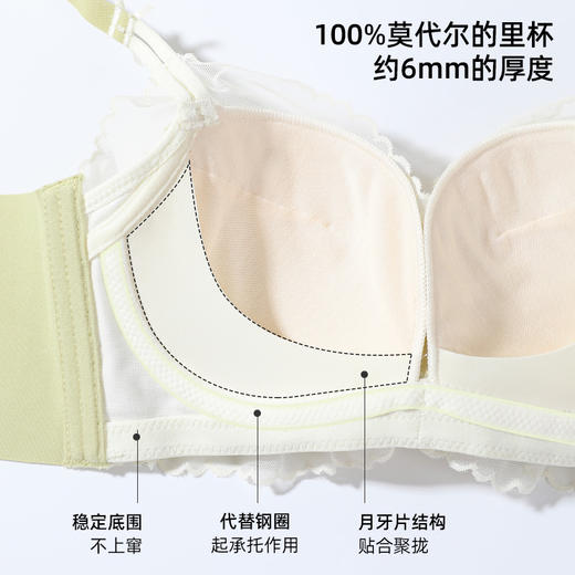 熳洁儿 本命红新年内衣女小胸聚拢文胸薄款无钢圈舒适承托性感蕾丝柔软23261558 商品图4