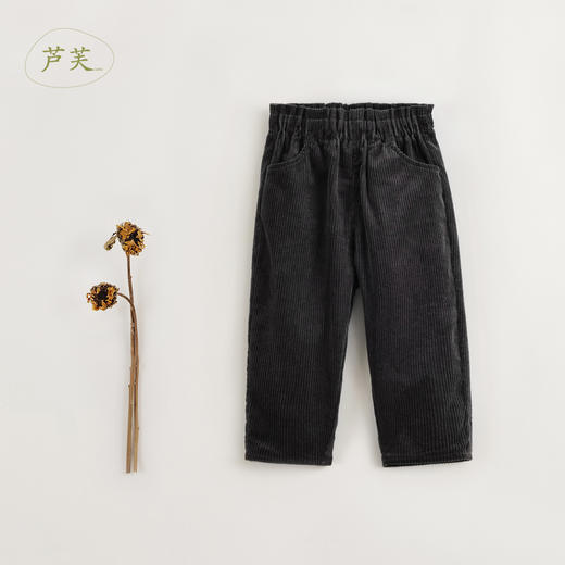 【马克珍妮 芦芙】秋装新款 女童灯芯绒花边腰休闲长裤231999 商品图1