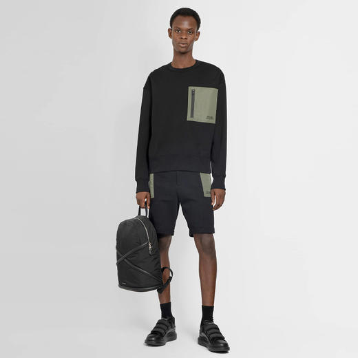 ALEXANDER MCQUEEN 亚历山大.麦昆 男士棉质徽标印花长袖卫衣 黑色 754561 QVX43 1000 商品图3