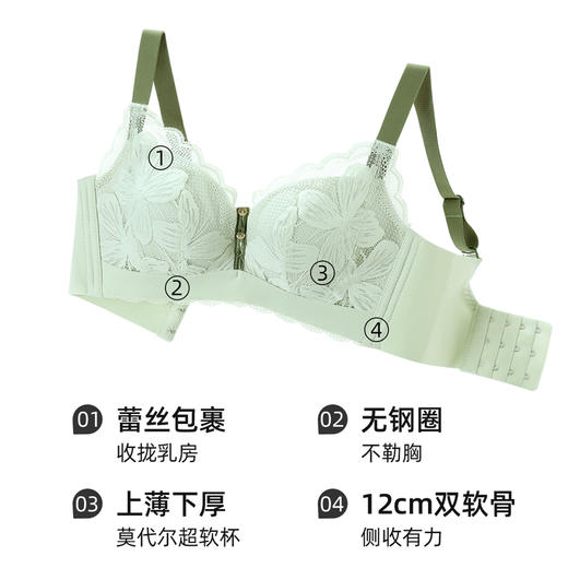 熳洁儿 本命年红内衣女小胸聚拢无钢圈文胸性感蕾丝收拢柔软舒适莫代尔23761508 商品图6