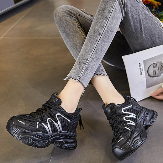 运动休闲，内增高8cm新款透气厚底网面小个子老爹鞋AY-A8692 商品图2