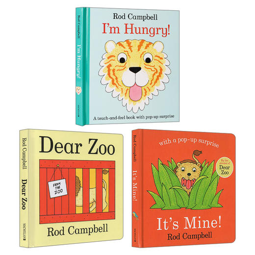英文原版 I am Hungry/Dear Zoo/It's Mine 纸板翻翻书3册 亲爱的动物园 Dear Zoo 同作者 Rod Campbell 吴敏兰书单 英文版进口书 商品图1