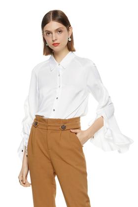 LILY 荷叶袖白色衬衣 7352