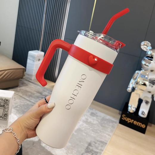 OMECHOO欧米丘 多巴胺巨型抱抱杯1.25L 冷热两用吸管直饮保温杯[福利品] 商品图5
