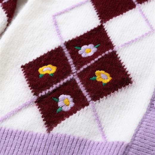 【实体店同款】女童甜美时尚学院风V领针织开衫2023年秋季新款安奈儿童装XG334502 商品图7