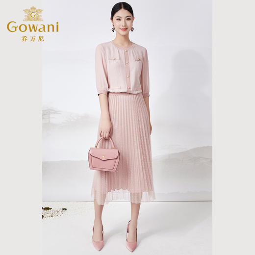 乔万尼半身裙新款春季a字网纱百褶气质高级感半裙ET2D271 商品图3