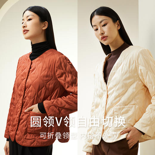 金三塔桑蚕丝填充秋冬保暖长袖棉袄厚款新品丝绵可外穿外套上衣（限价款）  NSFDD731 商品图2