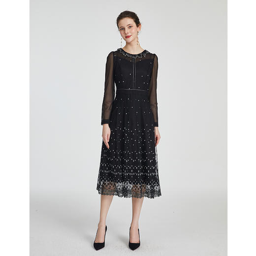 司歌蕾丝长袖优雅新中式连衣裙A881099 商品图4