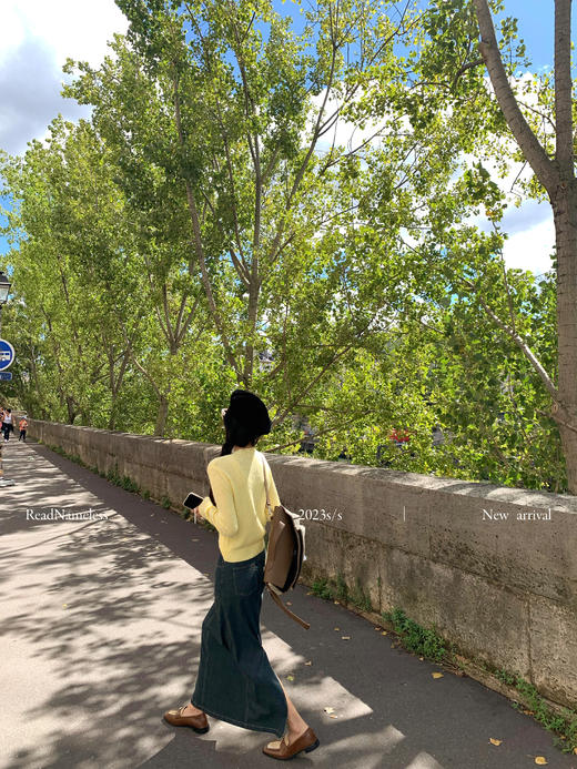 Read Nameless /樱桃扣子黄毛衣+塞纳河天丝牛仔裙 商品图11