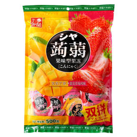 500克本垒蒟蒻双拼果冻芒果草莓味