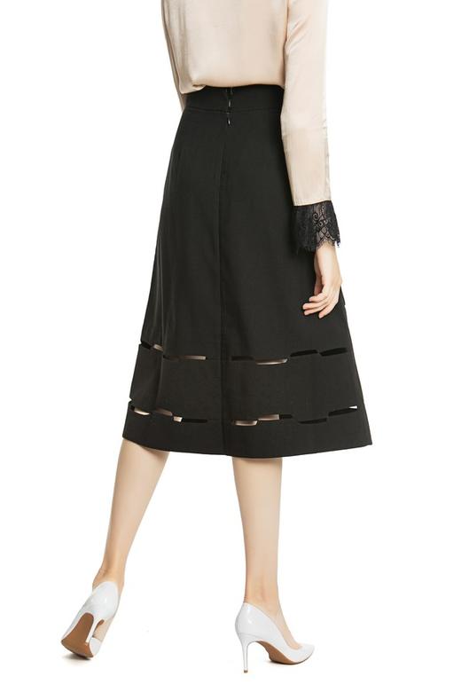 DONG DE XI 黑色高腰镂空伞裙 3710 商品图2