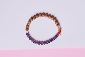 LSTX0214°印度老山檀香|紫水晶手链手串